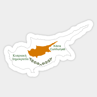 Cyprus flag & map Sticker